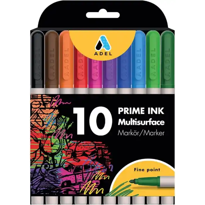 ADEL Prime Ink Multisurface 10lu Klasik Markör