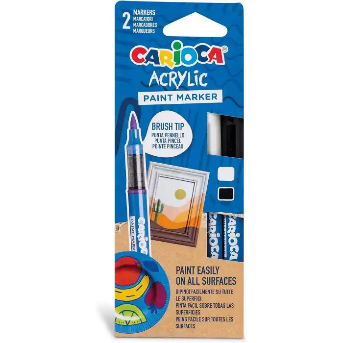 Carioca Akrilik Paint Marker Su Bazli Fırça Uçlu 2Li