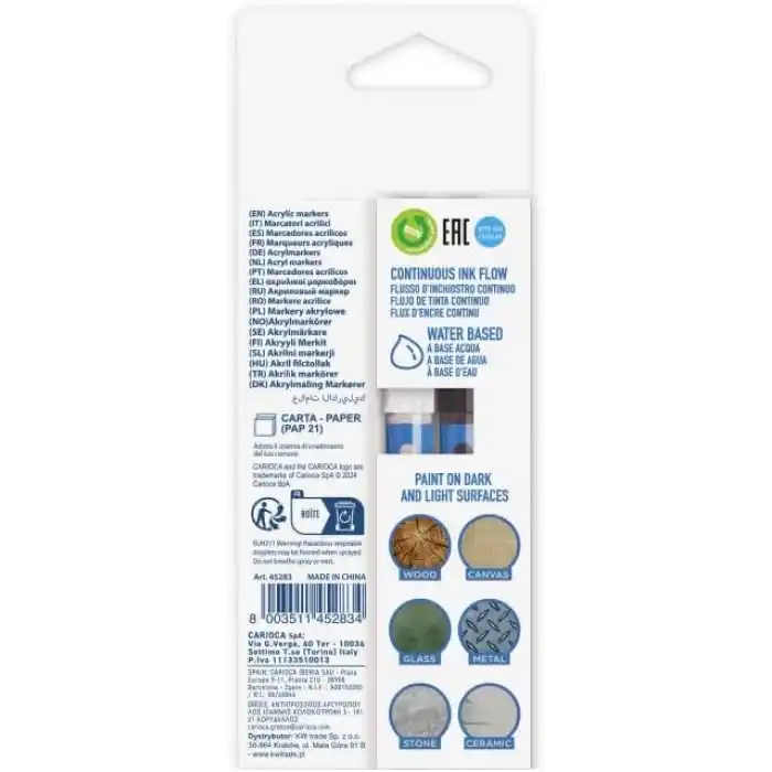 Carioca Akrilik Paint Marker Su Bazli Fırça Uçlu 2Li