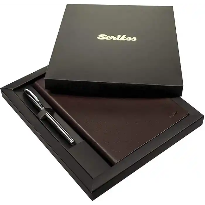 Scrikss Chester Defter Ve Kalem Set Siyah A5