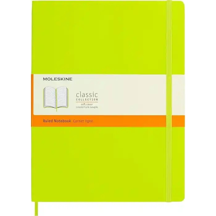 Moleskine Çizgili Limon Yeşili Defter XL Boy Yumuşak Kapak