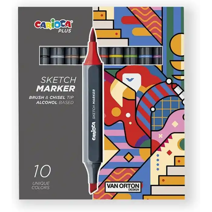 Carioca Plus Sketch Marker Çift Tarafli Çizim Kalemi 10 Renk