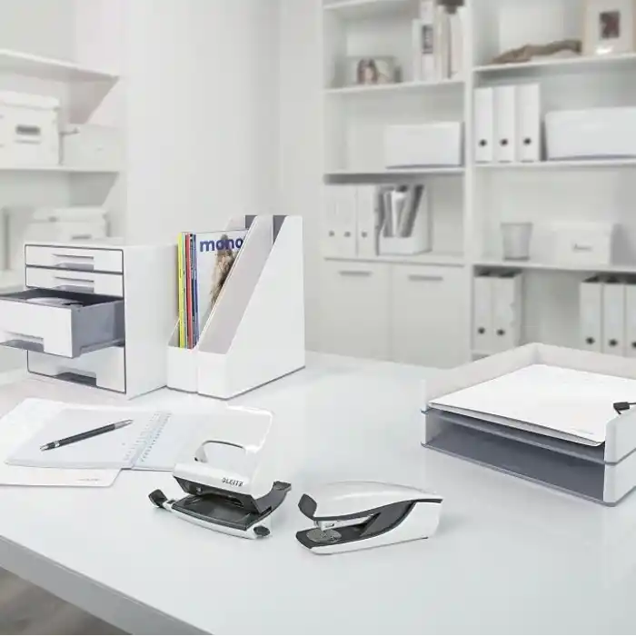 Leitz WOW A4 Evrak Rafı, Metalik Beyaz, 52263001