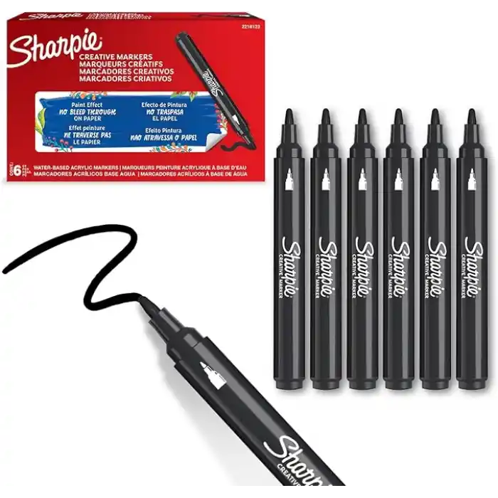 SHARPIE Akrilik markör, Yuvarlak uç, Siyah
