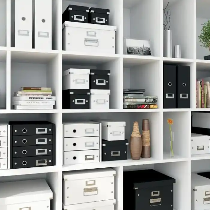 Leitz Click & Store Orta Boy Küp Saklama Kutusu 61090095, Siyah, Metal Kulplu, 260x240x260 mm
