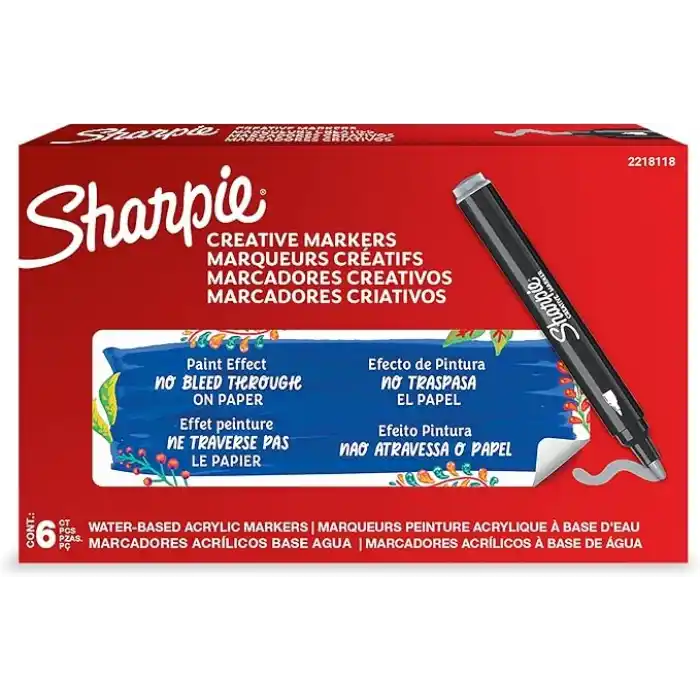 SHARPIE Akrilik markör, Yuvarlak uç, Açık gri