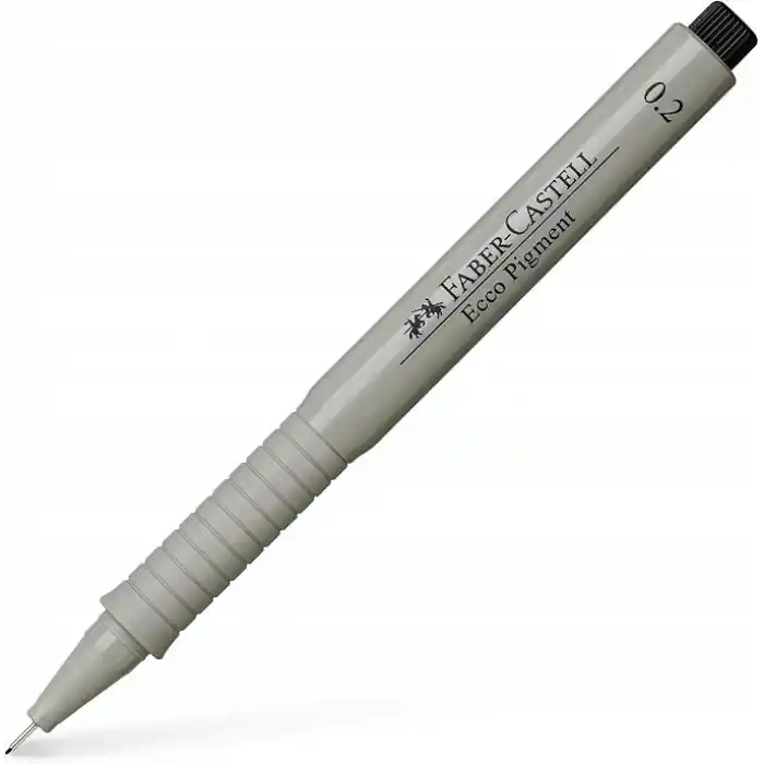 Faber-Castell Ecco Pigment Teknik Çizim Kalemi, 0.2 mm Uç, Işık ve Su Geçirmez Mürekkep, Cetvel ve Şablon Uyumlu