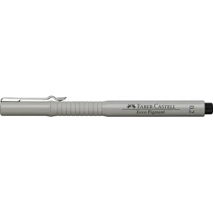 Faber-Castell Ecco Pigment Teknik Çizim Kalemi, 0.2 mm Uç, Işık ve Su Geçirmez Mürekkep, Cetvel ve Şablon Uyumlu