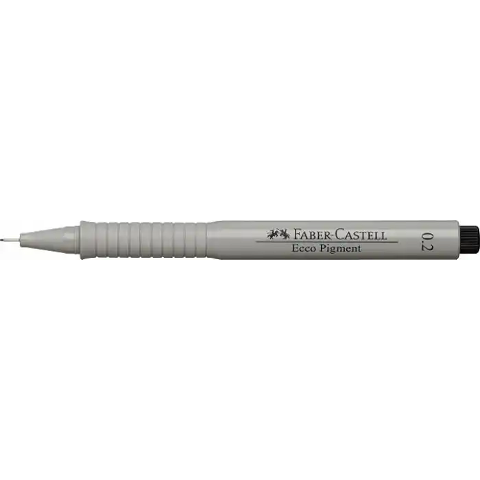 Faber-Castell Ecco Pigment Teknik Çizim Kalemi, 0.2 mm Uç, Işık ve Su Geçirmez Mürekkep, Cetvel ve Şablon Uyumlu