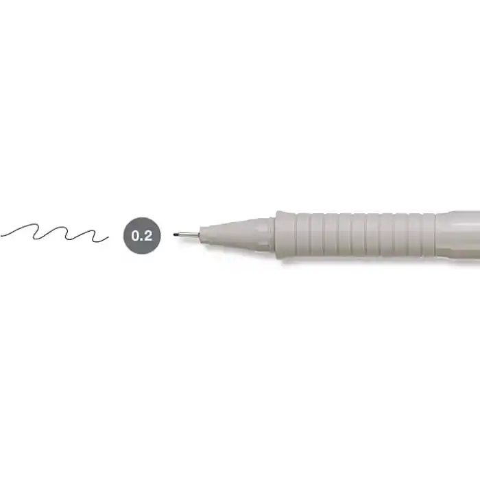 Faber-Castell Ecco Pigment Teknik Çizim Kalemi, 0.2 mm Uç, Işık ve Su Geçirmez Mürekkep, Cetvel ve Şablon Uyumlu