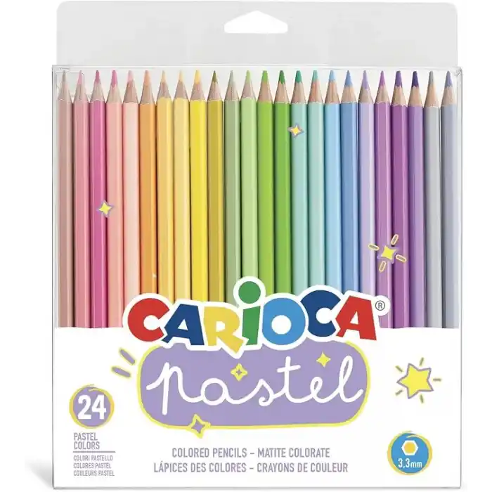 Carioca Pastel Renk Kuru Boya Kalemi 24Lü