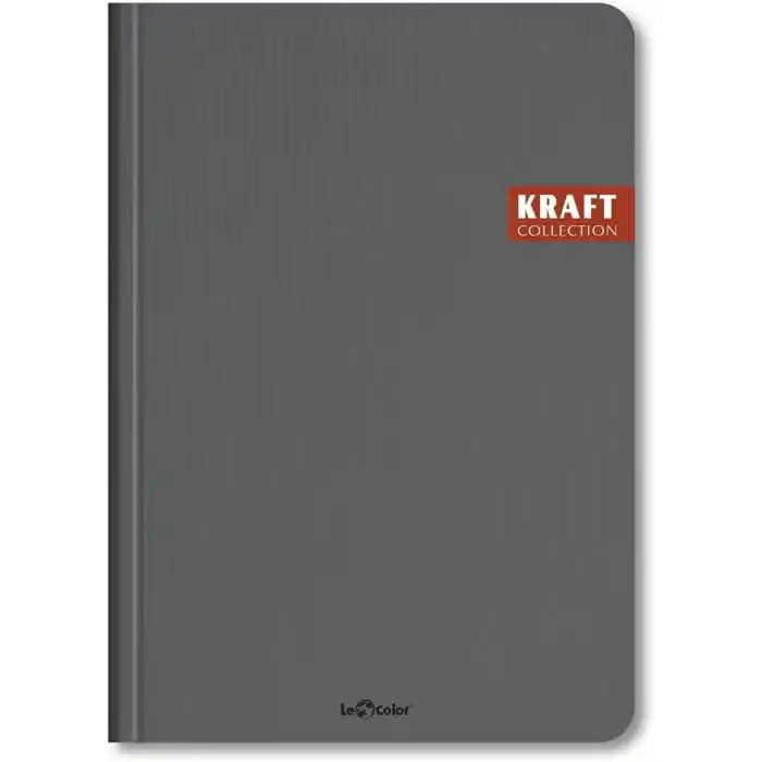 Le Color Kraft Ofis Defter Kareli Gri