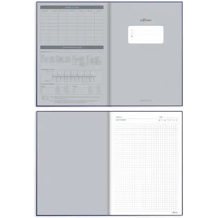 Le Color Kraft Ofis Defter Kareli Gri