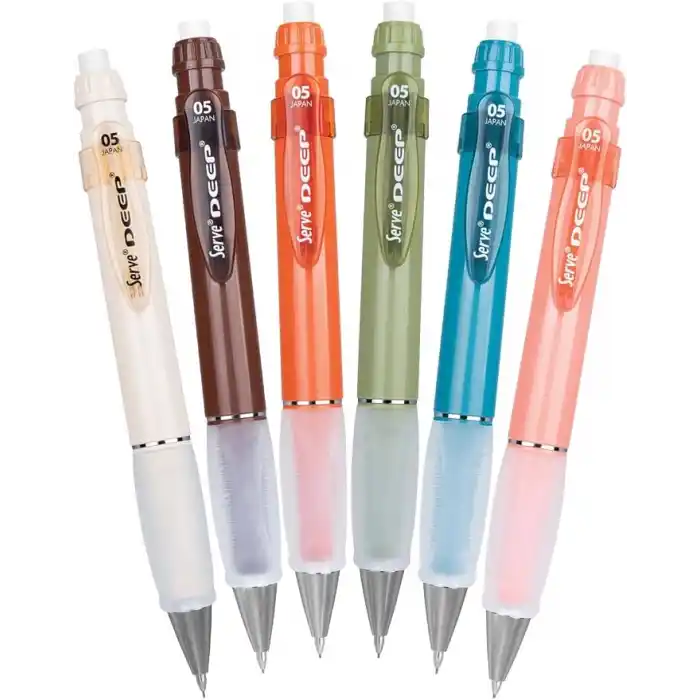 Serve Deep Mekanik Kurşun Kalem, Toprak Tonları, 0.5 mm, 6lı Kutu