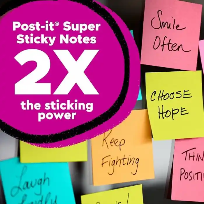 Post-it Süper Yapışkan Çizgili Notlar, 4 Yapışkan Not Defteri, 12,7 x 20,32 cm, Yurdunuzda, Evinizde veya Ofisinizde Organizasyon için İdeal, Energy Boost Koleksiyonu