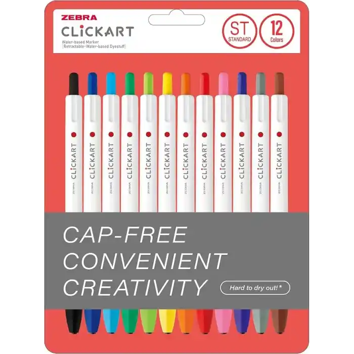 ZEBRA CLICKART MARKET PEN ST 12 LI SET