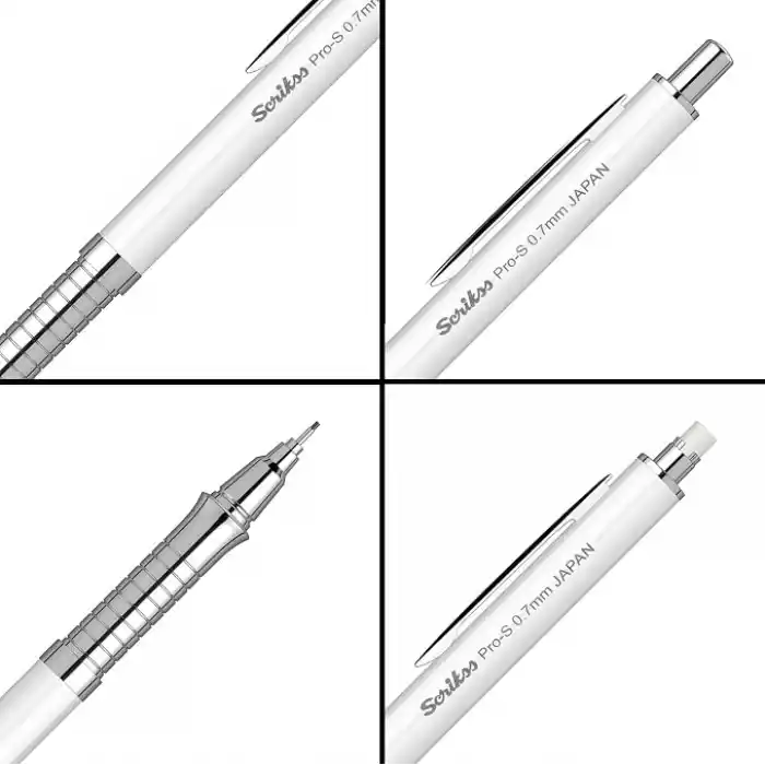 Scrikss Office Pros Mekanik Kurşun Kalem Beyaz 0.7 Mm