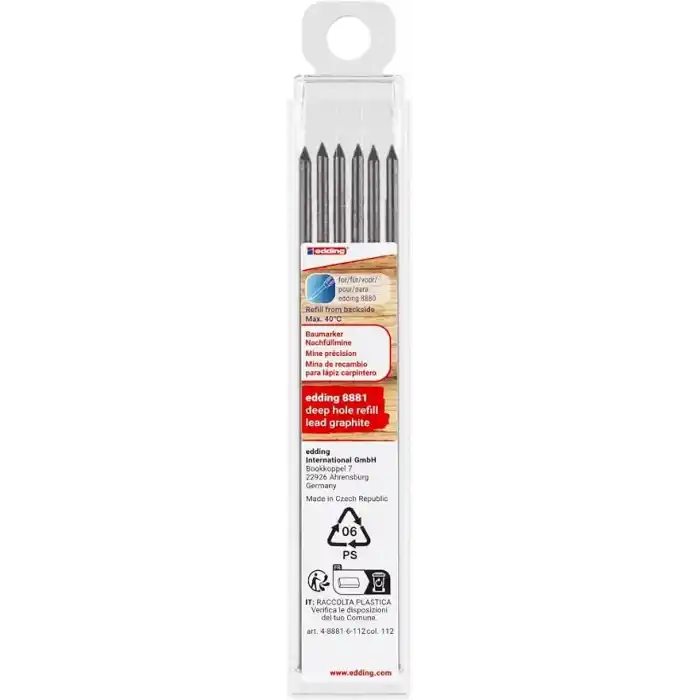 edding 8881 Montaj İşaretleme Kalemi Yedek Uç Grafit 6lı Set