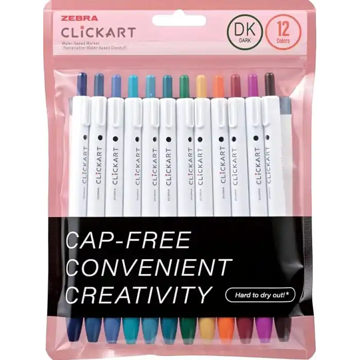 ZEBRA CLICKART MARKET PEN DK 12 LI SET