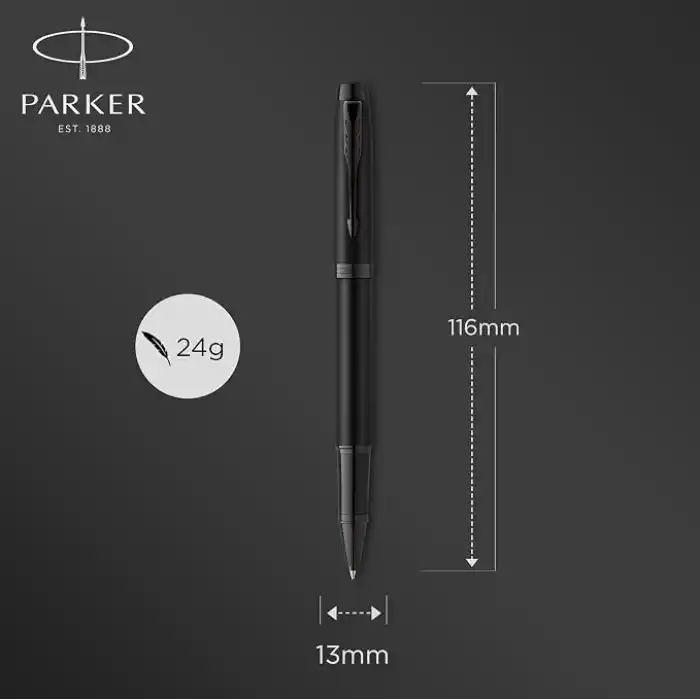 Parker IM Rollerball Kalem | Siyah PVD ile Mat siyah | Siyah Mürekkep Dolgulu İnce Nokta | Hediye Kutusu