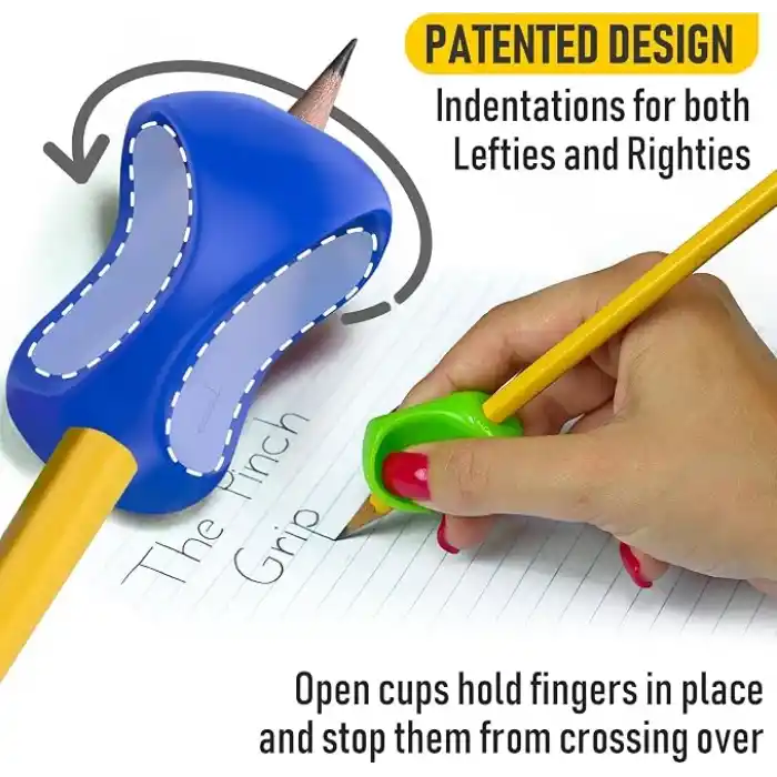 The Pencil Grip Pinch Grip, ergonomik yazma yardımı, parlak renkli kalem tutacakları, 6lı, TPG-12706