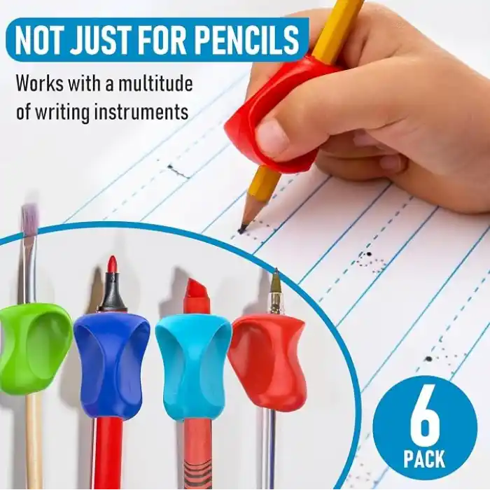 The Pencil Grip Pinch Grip, ergonomik yazma yardımı, parlak renkli kalem tutacakları, 6lı, TPG-12706