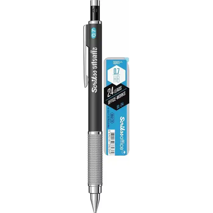SCRIKSS OFFICE Atlantis Versatil 0.7 Mm Siyah & SL-24 HB Min 2Li Blister
