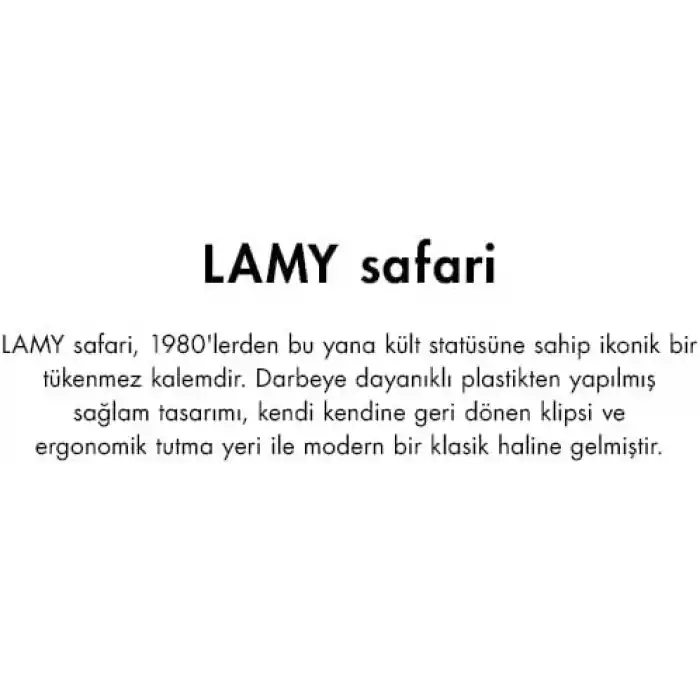 LAMY SAFARI 2023 OZEL URETIM RENGI AQUASKY TUKENMEZ KALEM