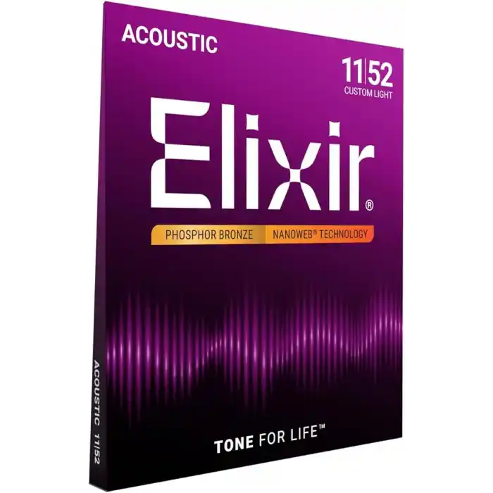 Elixir 16027 Nanoweb Phosphor Bronze Akustik Gitar Teli (11-52)