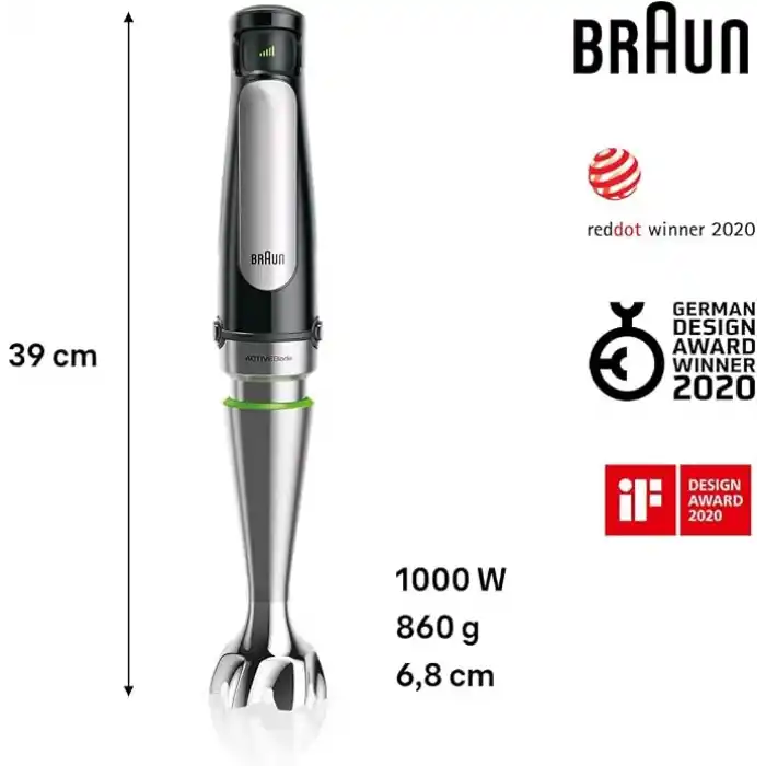 Braun MultiQuick MQ 700 Soup Multiquick 7 el mikseri (1000 Watt) siyah