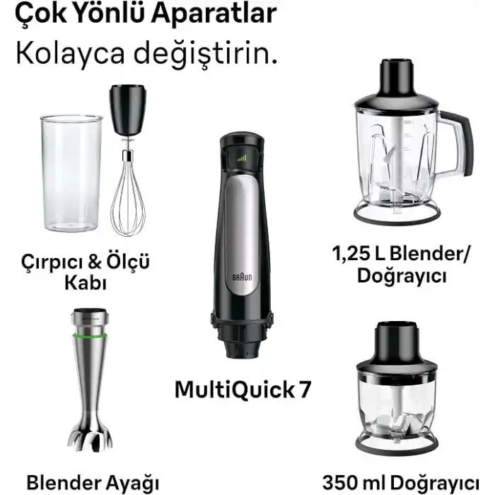 Braun MultiQuick MQ 700 Soup Multiquick 7 el mikseri (1000 Watt) siyah