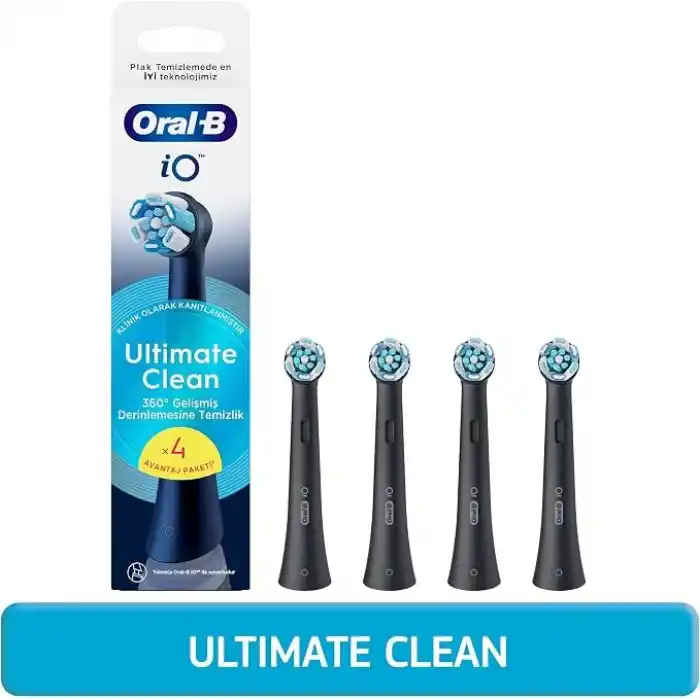 Oral-B iO Ultimate Clean Siyah Diş Fırçası Yedek Başlığı 4 Adet