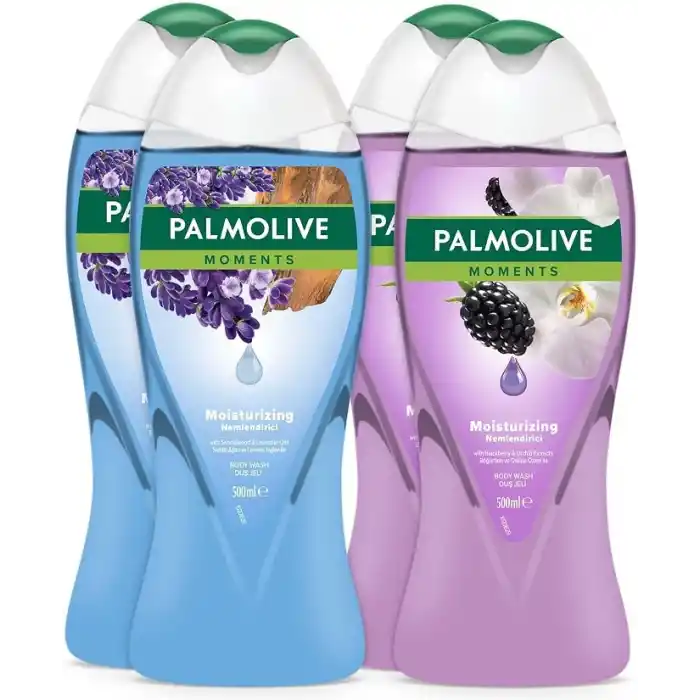 Palmolive Moments Lavanta Yağları ve Böğürtlen ile Nemlendirici Banyo ve Duş Jeli 500ml x 4 Adet