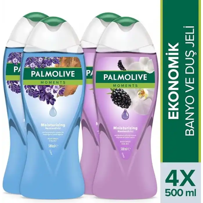 Palmolive Moments Lavanta Yağları ve Böğürtlen ile Nemlendirici Banyo ve Duş Jeli 500ml x 4 Adet
