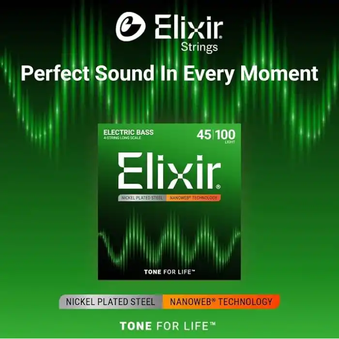 Elixir 14052 Nanoweb Light 4 Telli Bas Gitar Teli (45-100)