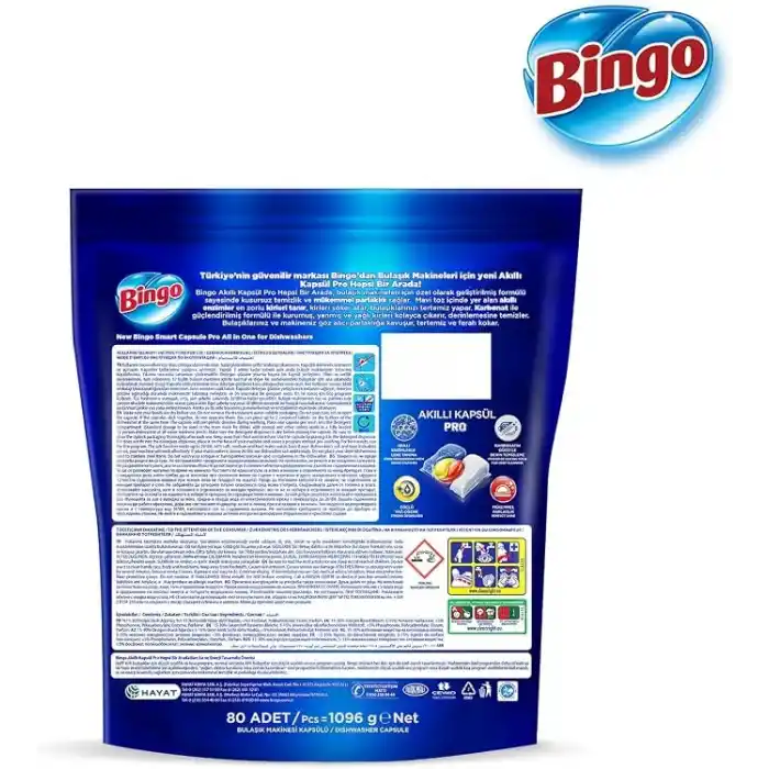 Bingo Akıllı Kapsül Pro Bulaşık Makinesi Deterjanı Tableti 80li