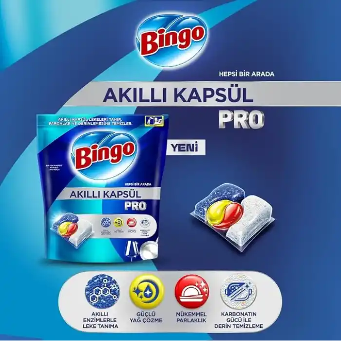 Bingo Akıllı Kapsül Pro Bulaşık Makinesi Deterjanı Tableti 80li