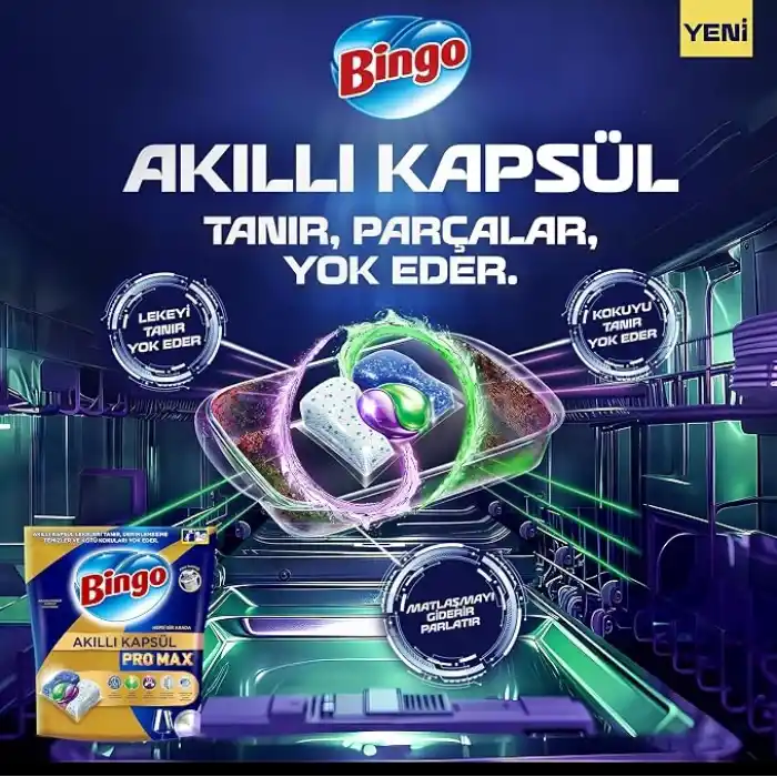 Bingo Akıllı Kapsül Pro Bulaşık Makinesi Deterjanı Tableti 80li
