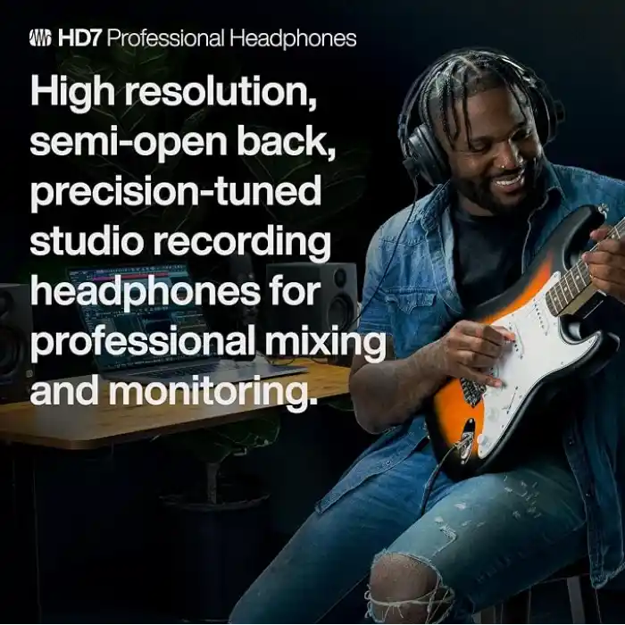 Presonus HD7-A, Profesyonel Dinleme Kulaklığı, Kulak Üstü, Siyah