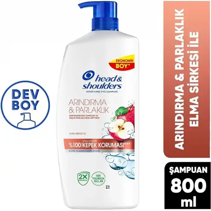 Head & Shoulders Arındırma ve Parlaklık Kepeğe Karşı Etkili Şampuan 800ml