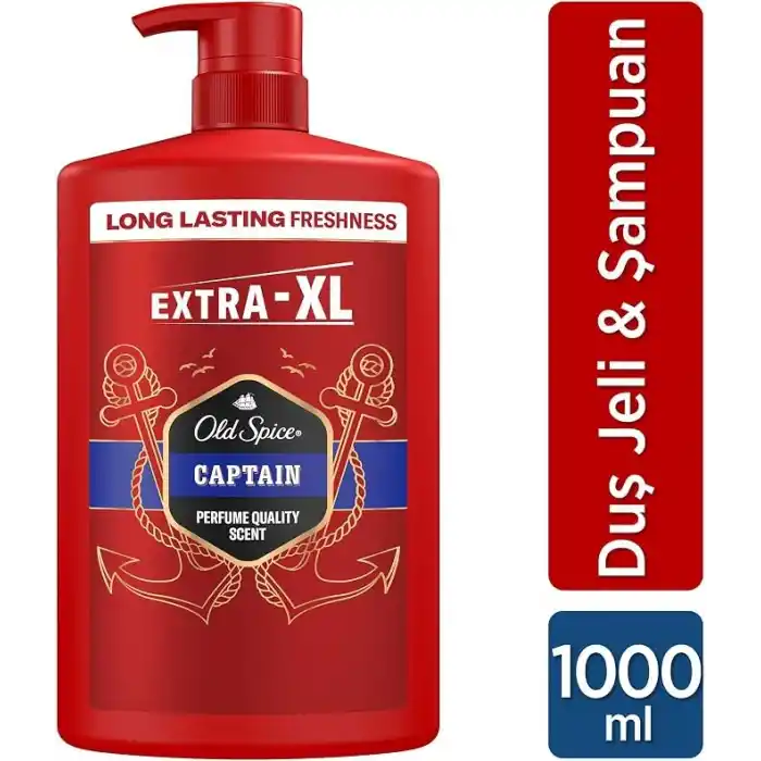 Old Spice Captain Erkekler için Duş Jeli ve Şampuan 1000 ml Ekstra-XL