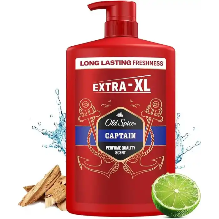 Old Spice Captain Erkekler için Duş Jeli ve Şampuan 1000 ml Ekstra-XL