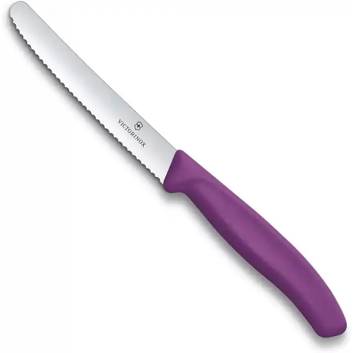 Victorinox Swiss Classic 11cm Tırtıklı Domates Bıçağı, Mor