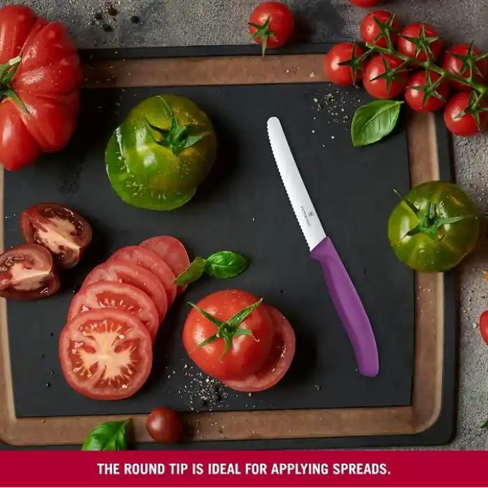Victorinox Swiss Classic 11cm Tırtıklı Domates Bıçağı, Mor