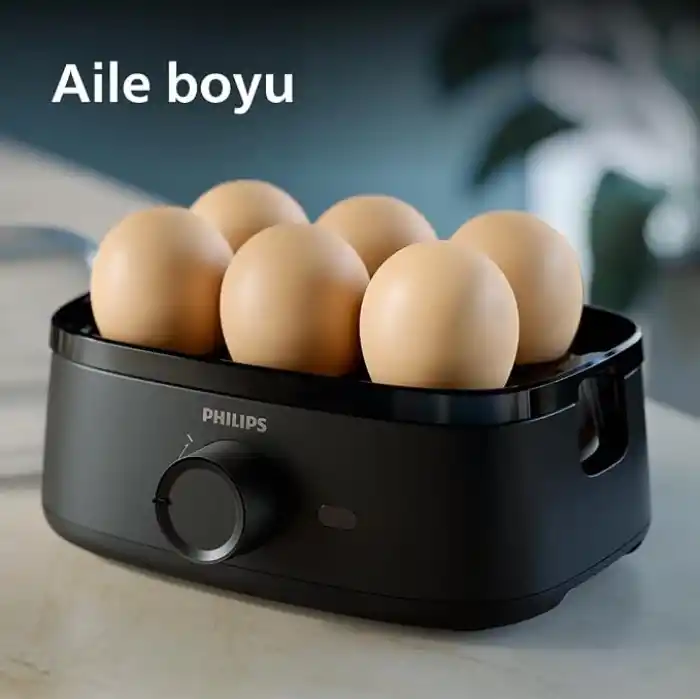 Philips Yumurta Pişirici 3000 Serisi, Aile Boyu 6 Yumurtaya Kadar (yumuşak, orta, sert, poşe), Kolay temizlenir, Poşe Tepsisi ve Yumurta Delici Aksesuarı, 400W Güç, Kompakt Tasarım (HD9137/91)