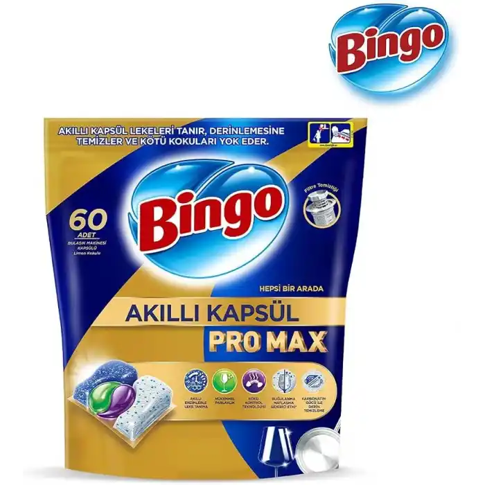Bingo Akıllı Kapsül Pro Max Bulaşık Makinesi Deterjanı Tableti 60lı