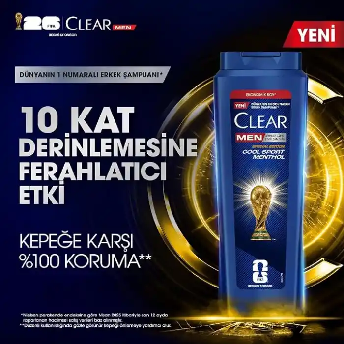 Clear Men Erkek Şampuan Cool Sport Menthol Kepeğe Karşı Etkili 600 ml