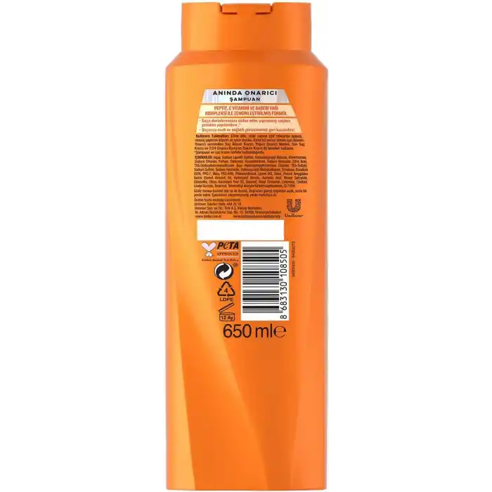 Elidor Saç Bakım Şampuanı, Anında Onarıcı, 650 ml