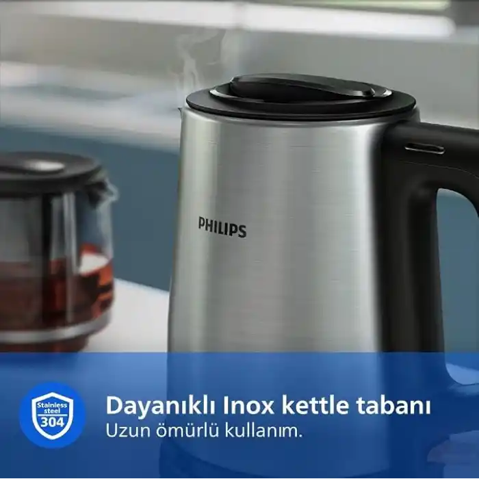 Otomatik Sıcak Tutma, 0.9L Cam Demlik, 1900W Güç, Paslanmaz Çelik Demlik, 1.8L Geniş Kapasiteli Dayanıklı Inox Taban (HD7350/00)