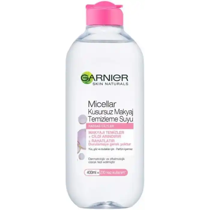 Garnier Micellar Makyaj Temizleme Suyu 400ML, 24 Saat Nemlendirme, Hassas Ciltler için